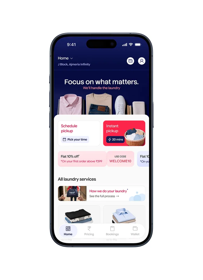 Layyr booking and pricing screens 1