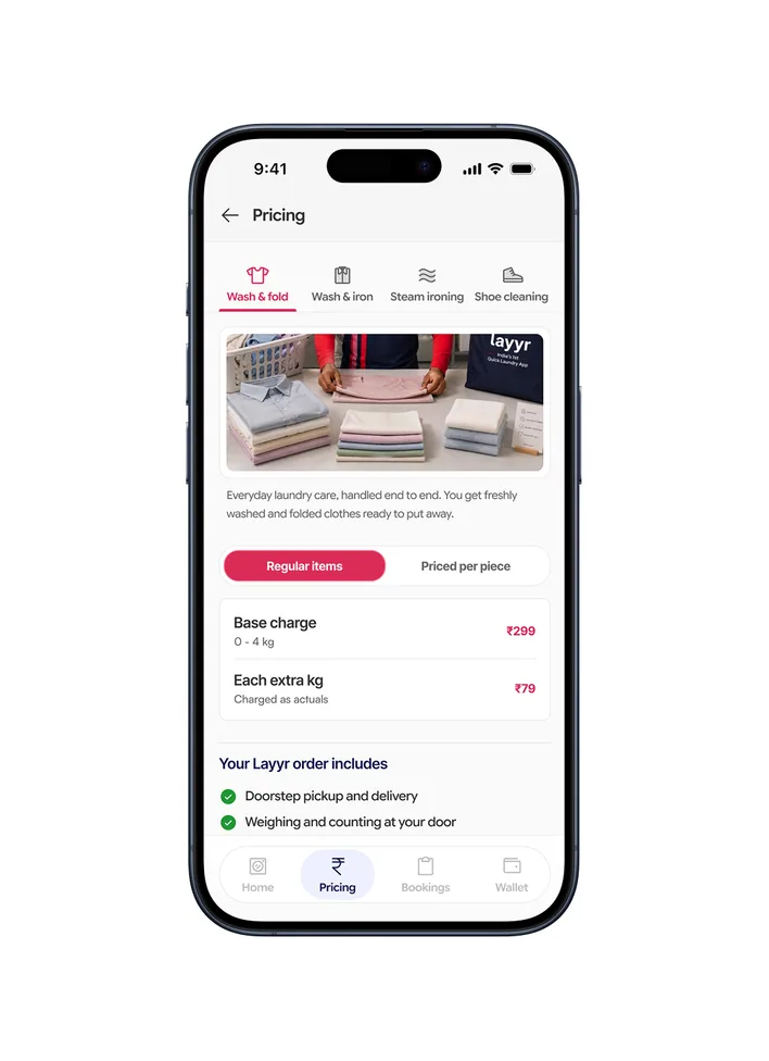 Layyr booking and pricing screens 2